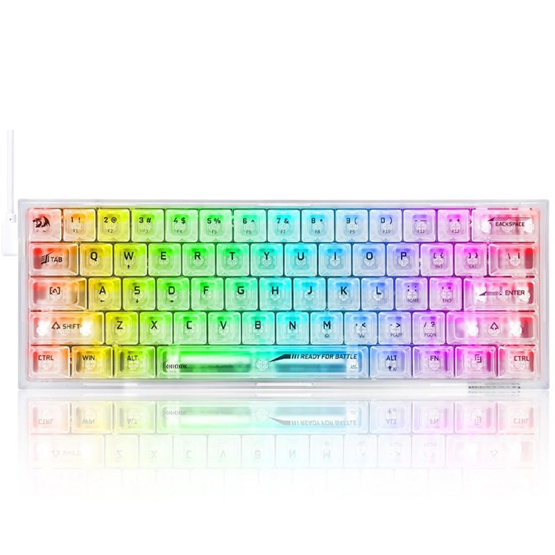 Redragon Fizz K617CT 60% Wired RGB Mechanical Gaming Keyboard - White Transparent