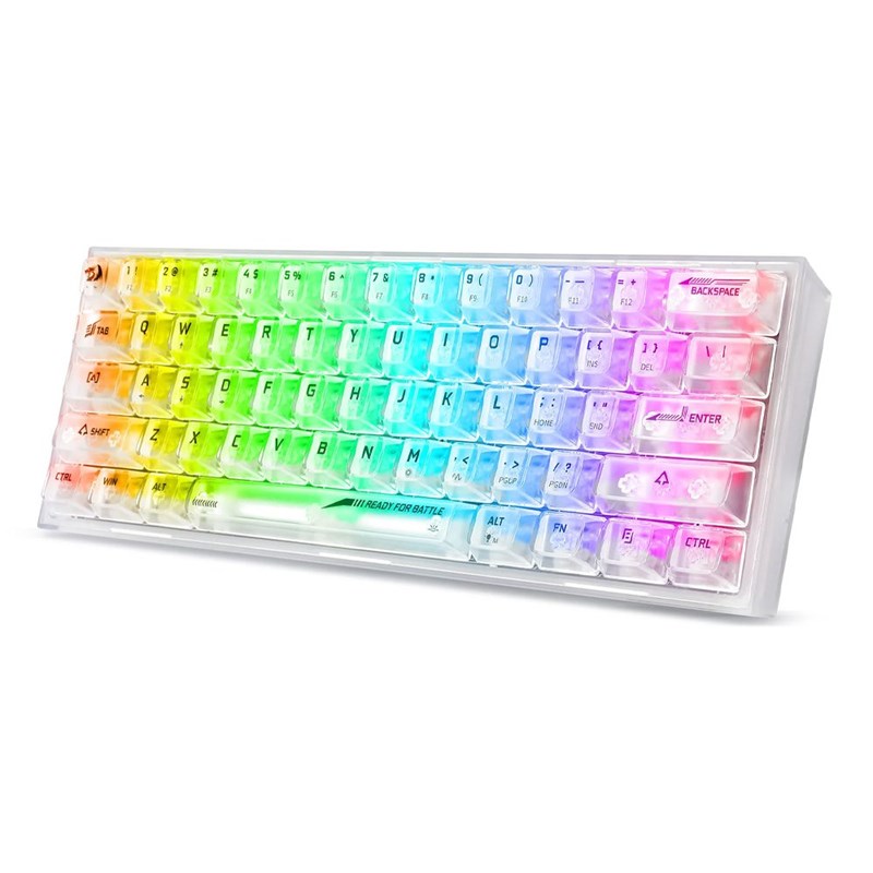 Redragon Fizz K617CT 60% Wired RGB Mechanical Gaming Keyboard - White Transparent