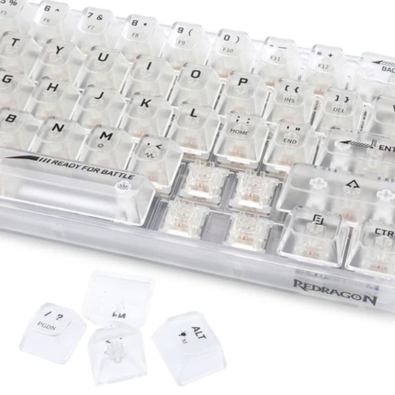 Redragon Fizz K617CT 60% Wired RGB Mechanical Gaming Keyboard - White Transparent