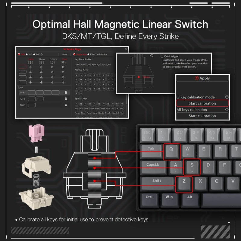 Redragon Fizz K617GGB 60% Wired RGB Mechanical Gaming Keyboard with 8K Magnetic Switch - Black