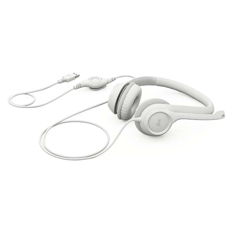 Logitech H390 USB Headset with Noise-Cancelling Mic - White