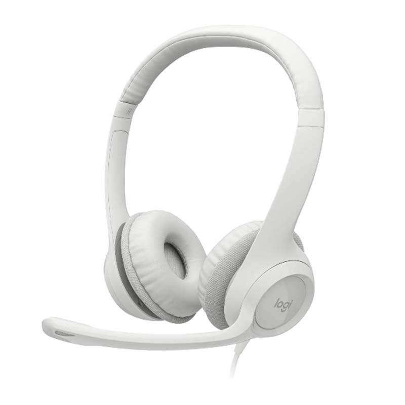 Logitech H390 USB Headset with Noise-Cancelling Mic - White