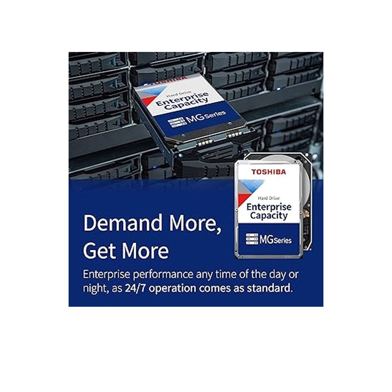 Toshiba MG Series Enterprise 10 TB 3.5’’ SATA 6Gbit/s Internal HDD 7200 RPM 550 TB/year 24/7 Operation.