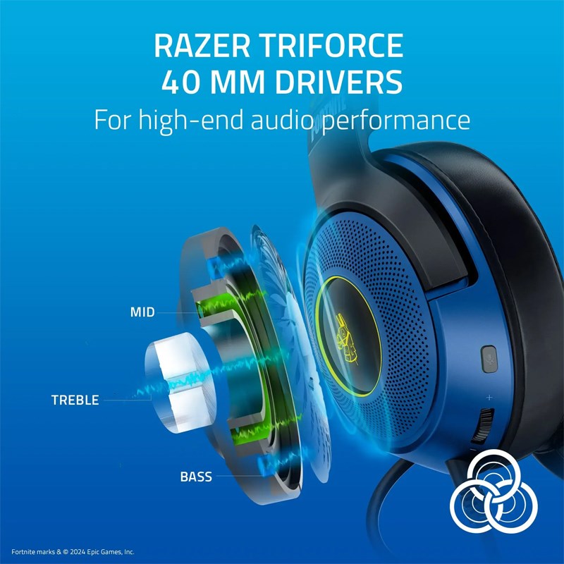 Razer Kraken V3 X Wired USB RGB Gaming Headset for PC and PS4 - Fortnite Edition