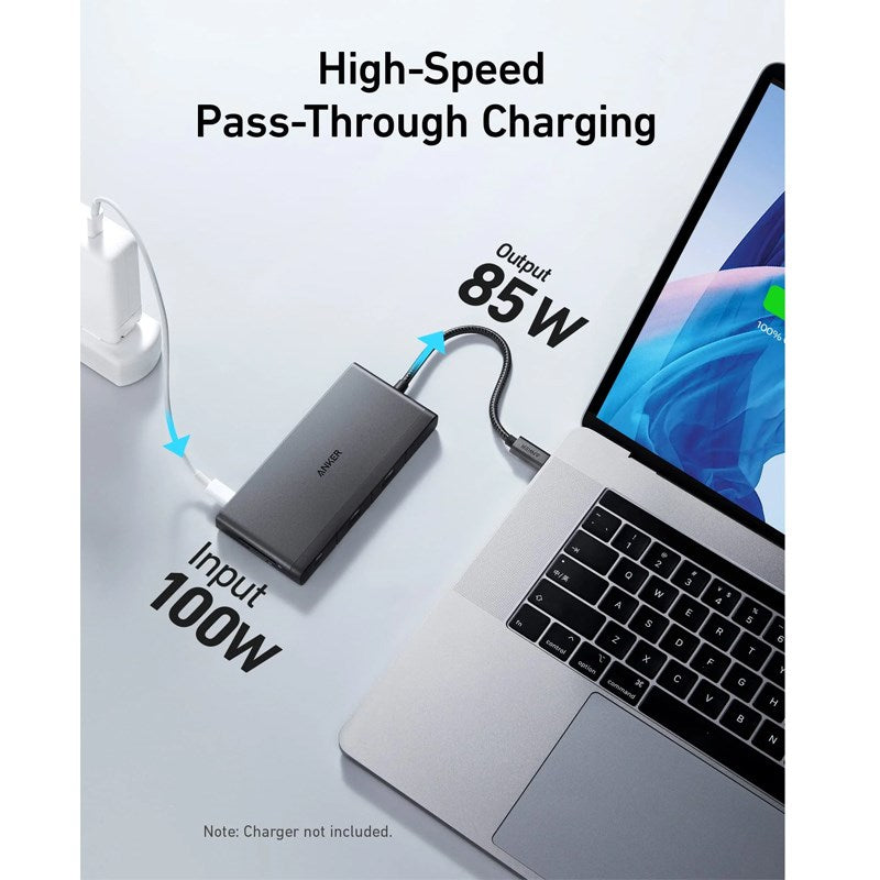Anker 552 USB-C Hub 9-in-1, 4K HDMI, Black