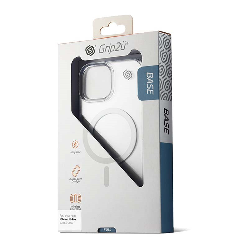 Grip2u Base Case for iPhone 16 Pro, Clear