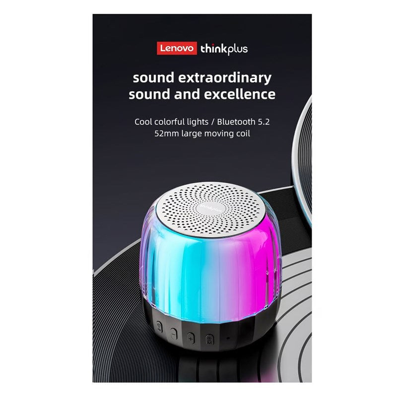 Lenovo Thinkplus K3 Plus Portable Wireless Speaker with RGB Lighting - Black