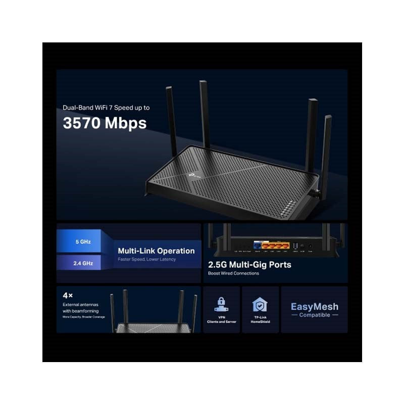 TP-Link -BE3600 Dual-Band Wi-Fi 7 Router