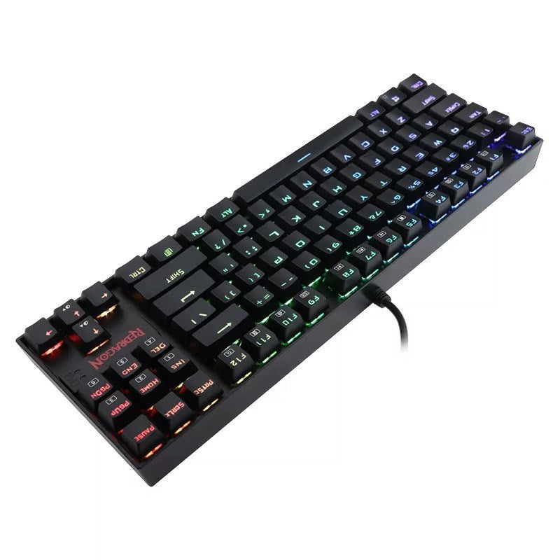 Redragon KUMARA K552 RGB-1 TKL Wired Mechanical Gaming Keyboard Blue Switch (Arabic Layout) - Black