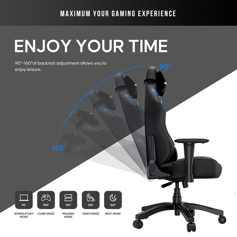 Andaseat Luna Series Gaming Chair Large - Black/Blue