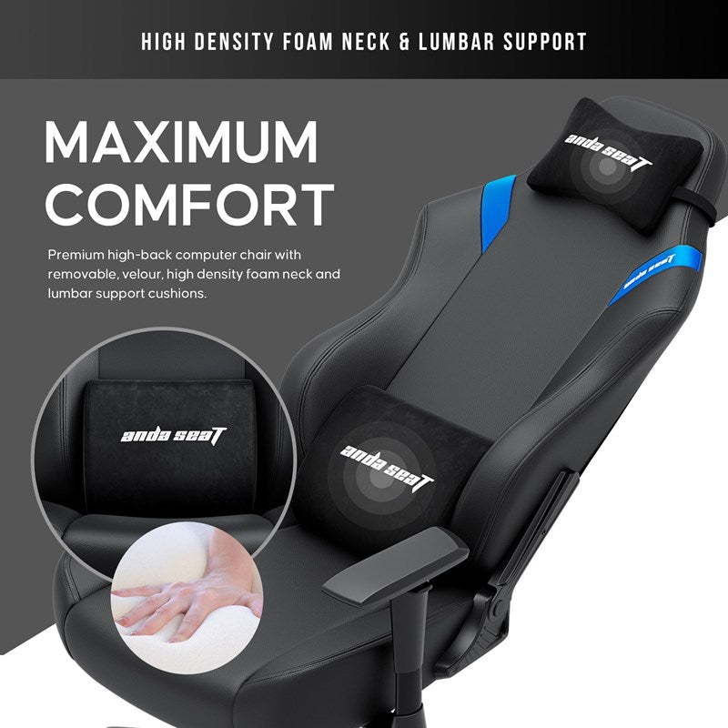 Andaseat Luna Series Gaming Chair Large - Black/Blue
