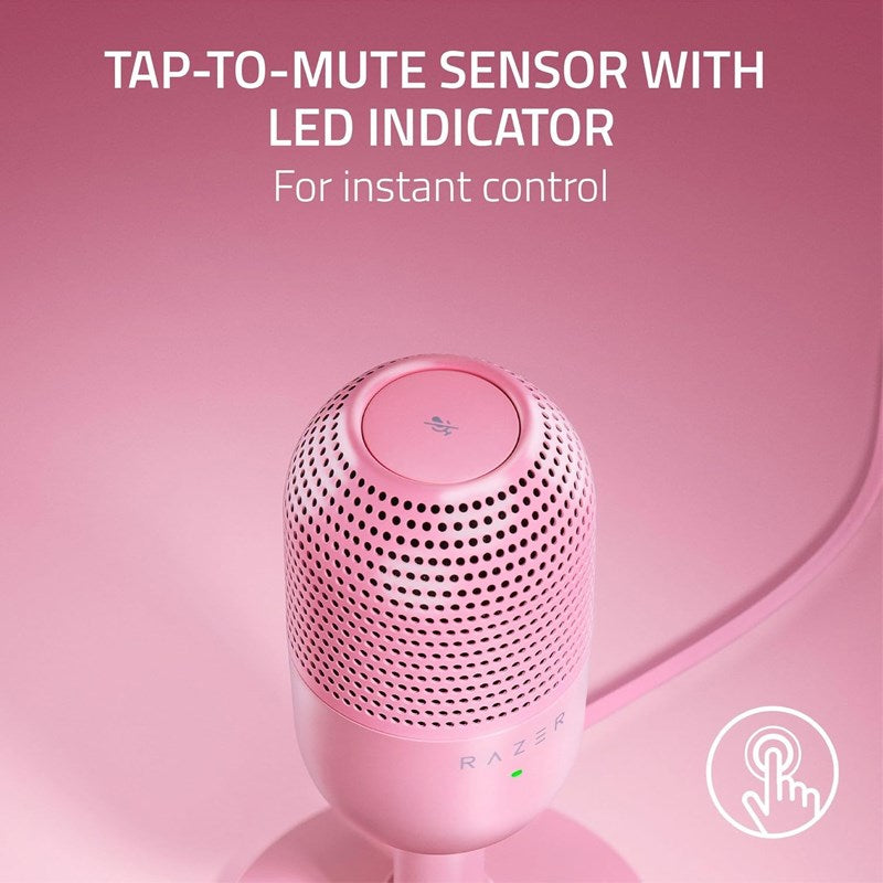 Razer Seiren V3 Mini Ultra-Compact USB Microphone with Tap-to-Mute - Quartz