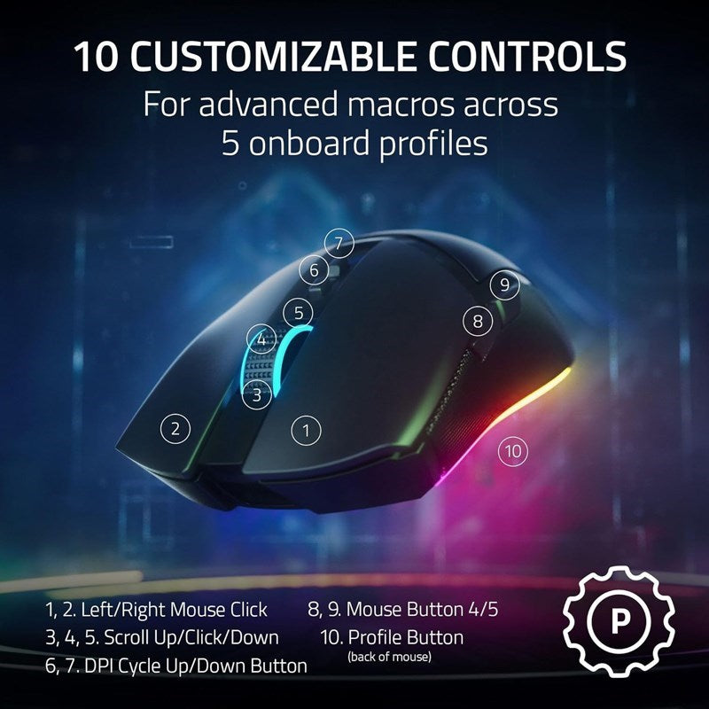 Razer Cobra Pro Customizable Wireless Gaming Mouse with Razer Chroma RGB - White