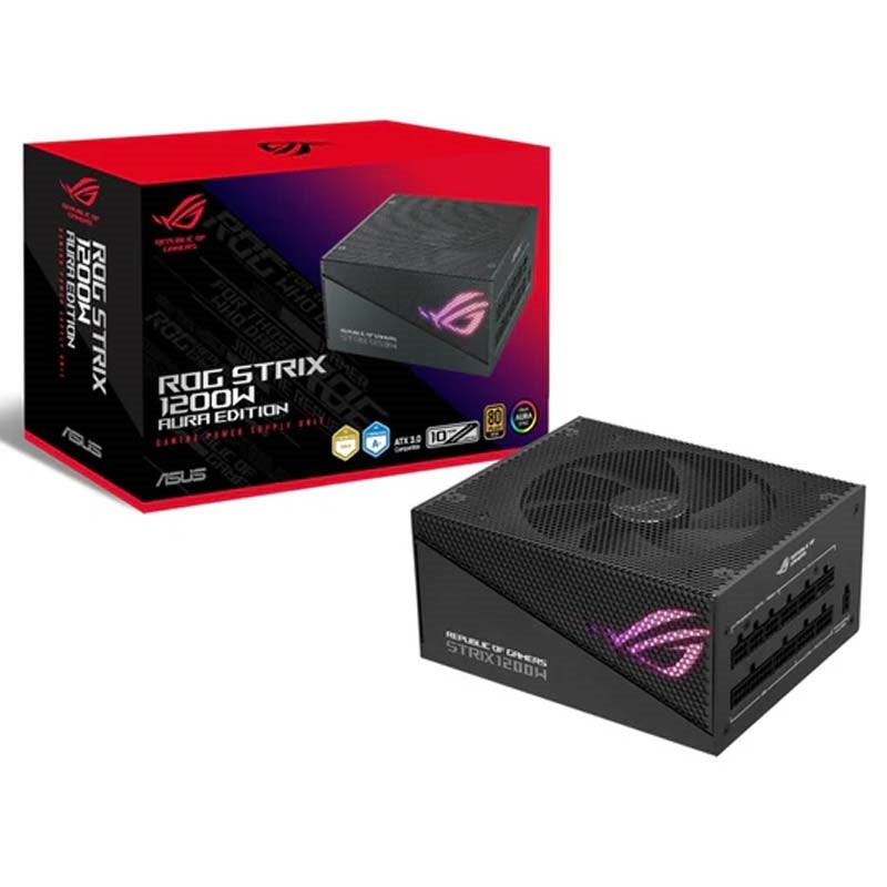 Asus ROG STRIX 1200 Watts 80 Plus Gold Aura Edition ATX Fully Modular Gaming Power Supply - Black Open Box