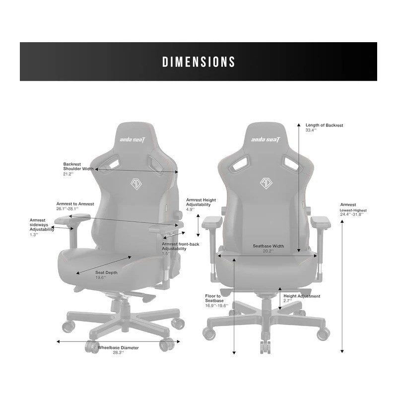 Andaseat Kaiser 3 Gaming Chair Large - Maroon