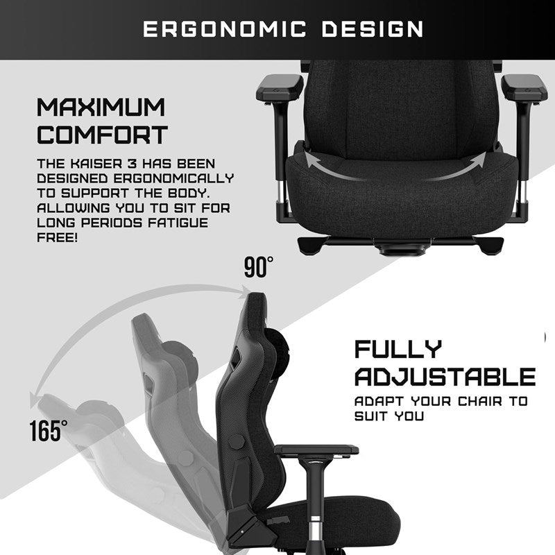 Anda Seat Kaiser Large Premium Ergonomic Gaming/Office Chair - Blaze Orange