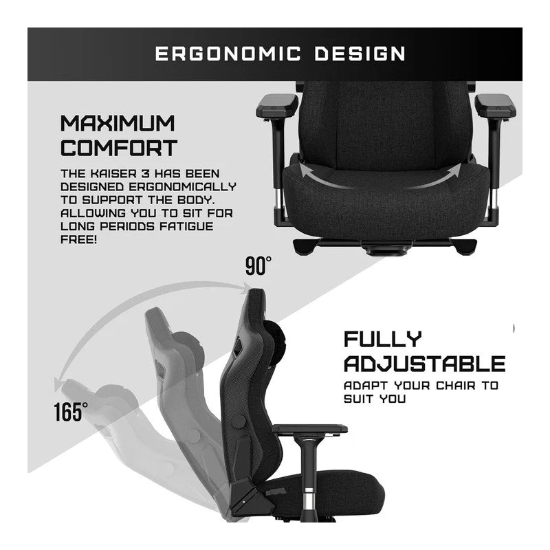 Anda Seat Kaiser, XL Premium Ergonomic Gaming/Office Chair - Grey