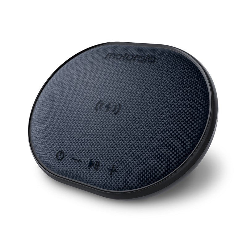 Motorola ROKR 500 Portable Bluetooth Speaker with Wireless Charging Pad with Microphone for Handsfree Calls - IPX6 Water Resistance - Black