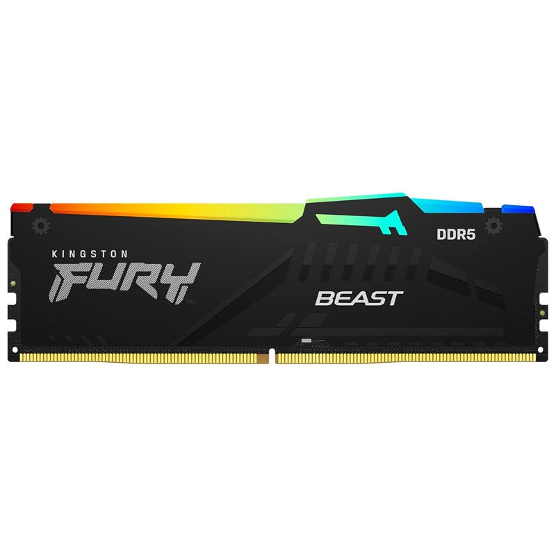 Kingston FURY Beast RGB 16GB (8GB x2) DDR5 5200MT/s Black RAM Memory Kit