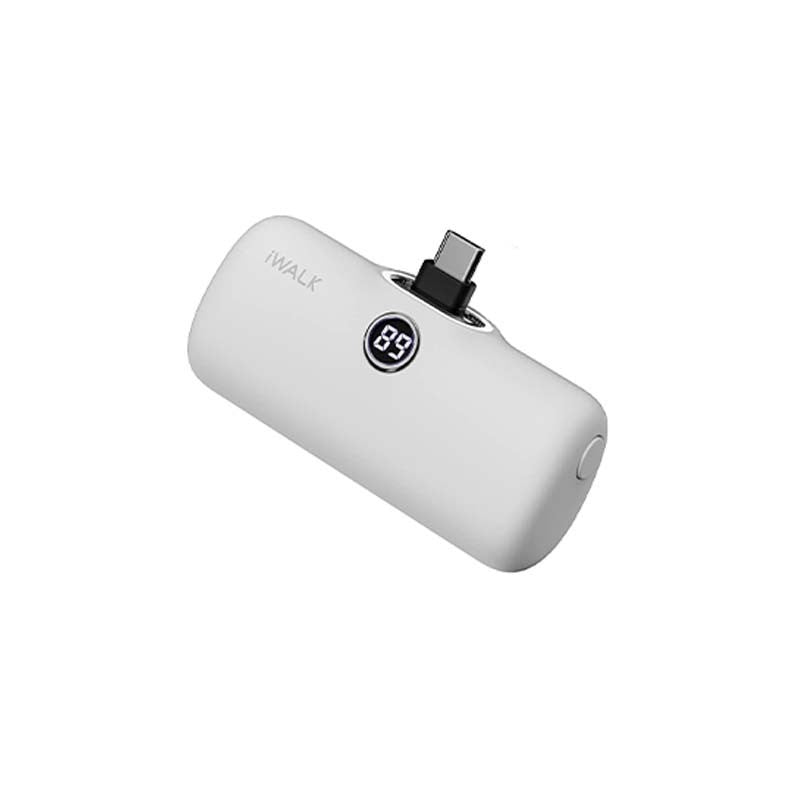 iWalk Linkme Pro Fast Charge 4800 mAh Pocket Battery Type-C With Battery Display, White
