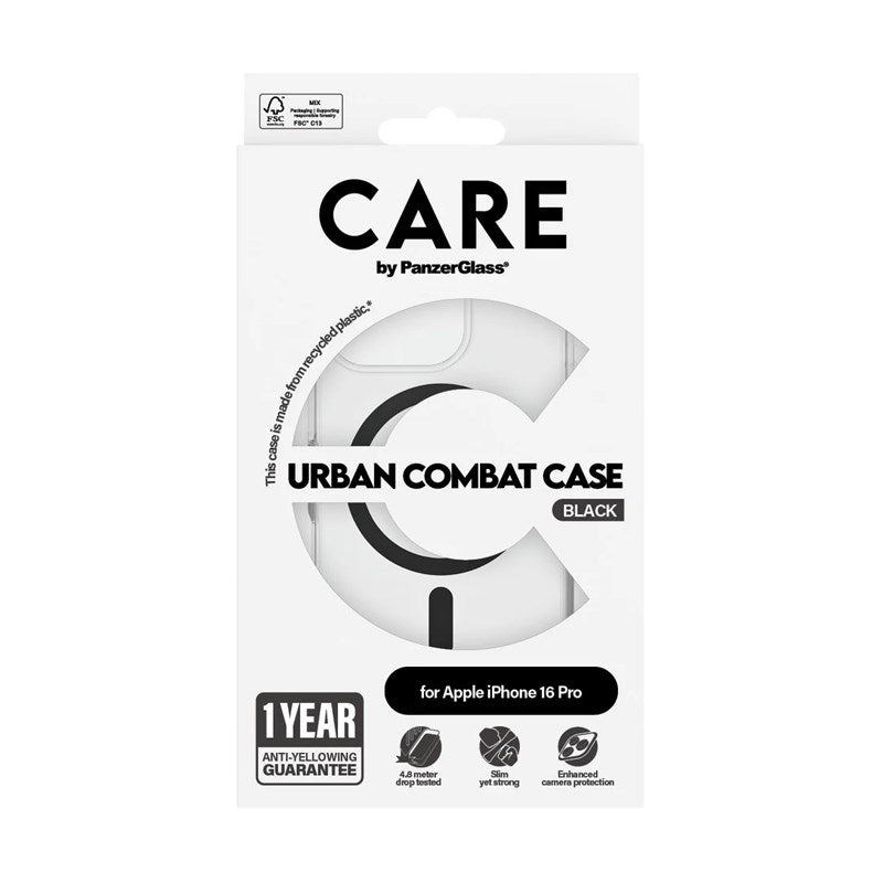 CARE By PanzerGlass Flagship Case Transparent Urban Combat w. Black MagSafe