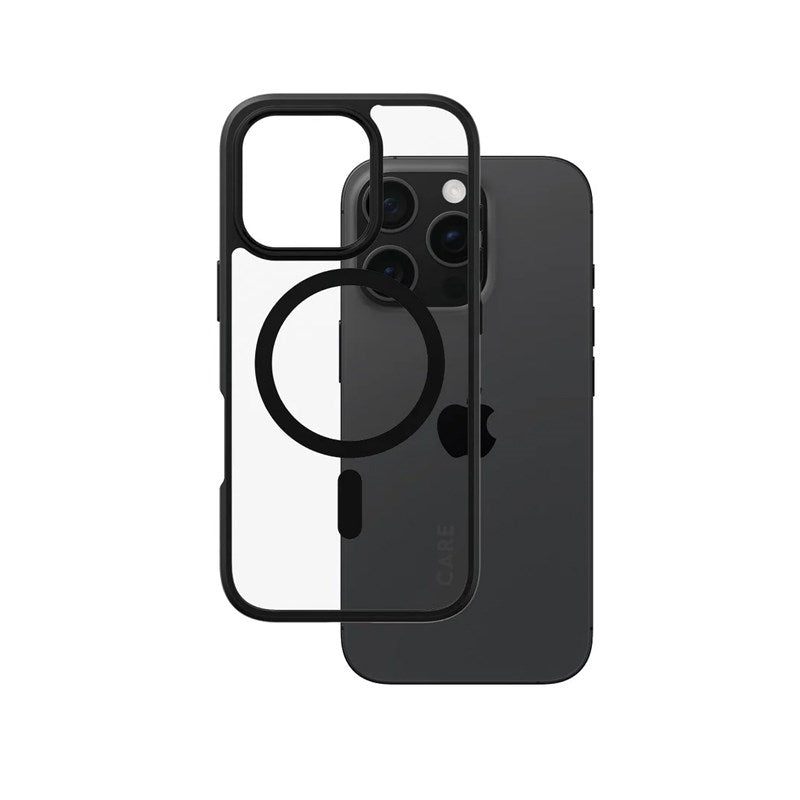 CARE By PanzerGlass Flagship Case Transparent Urban Combat w. Black Frame & MagSafe