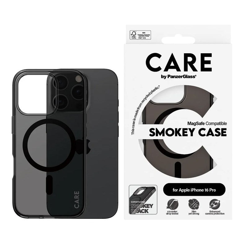 CARE By PanzerGlass Flagship Case Smokey Urban Combat w. Black MagSafe