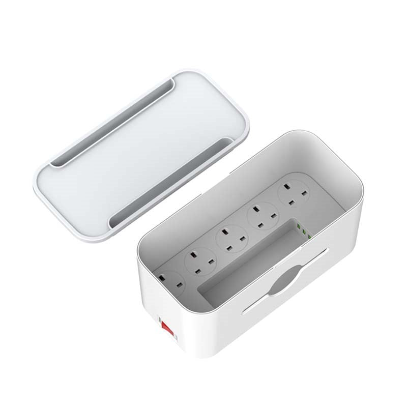 LDNIO SN5311 Power Extension Cord - 5 Universal AC Outlets, 3 USB-A Ports, Built-in Cable Management, 2500W, 2M Cable - White