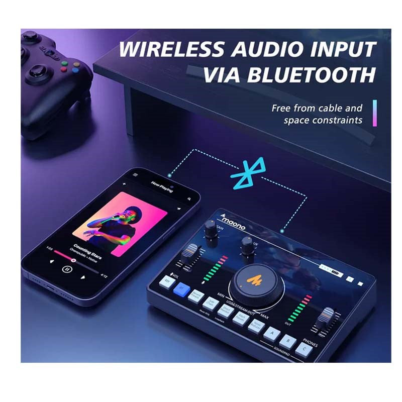 Maonocaster AMC2 NEO One-Stop Streaming Audio Mixer & Sound Card- Black