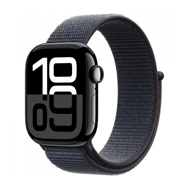 Apple Watch Series 10, 42mm, Jet Black Aluminium Case, Ink Sport Loop (GPS)