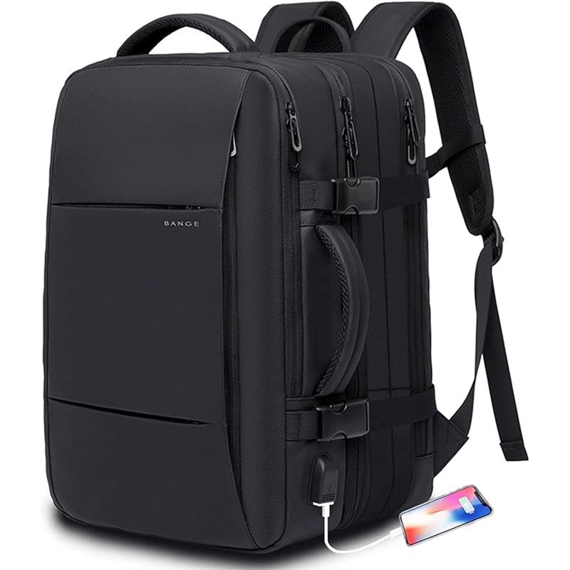 BANGE Travel Backpack Business Backpack School Expandable USB Bag Large Capacity 17.3