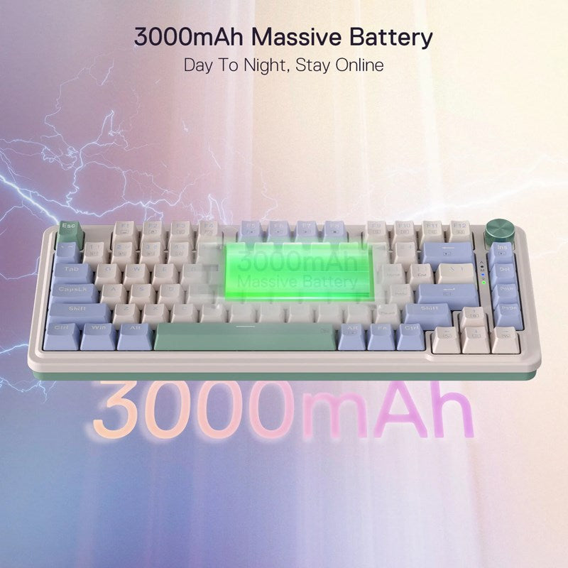 Redragon UCAL K673 PRO 75% Wireless Gasket RGB Gaming Keyboard (Red Switch) - Vintage White