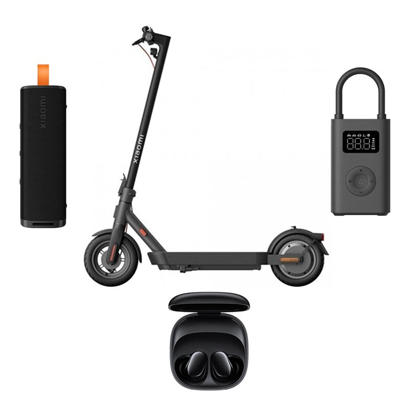 Xiaomi Mi Electric Scooter 4 Pro (2nd Gen) - Black + Portable Air Compressor 2 + Sound Outdoor 30 Watts + Redmi Buds 6 Play Bundle