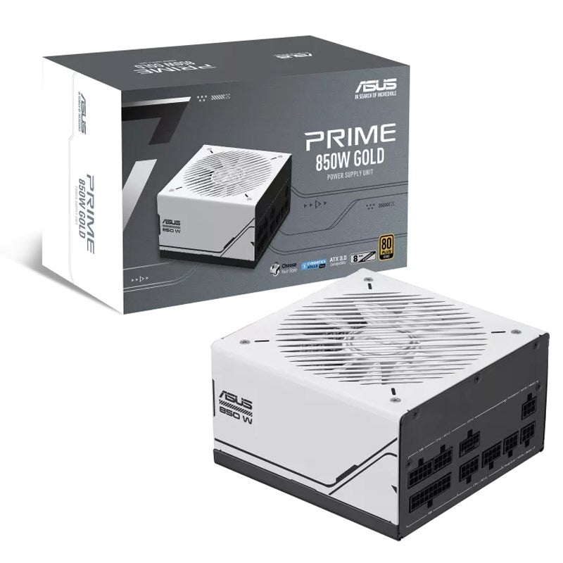 Asus Prime 850W Gold ATX Gaming Power Supply - Black/White