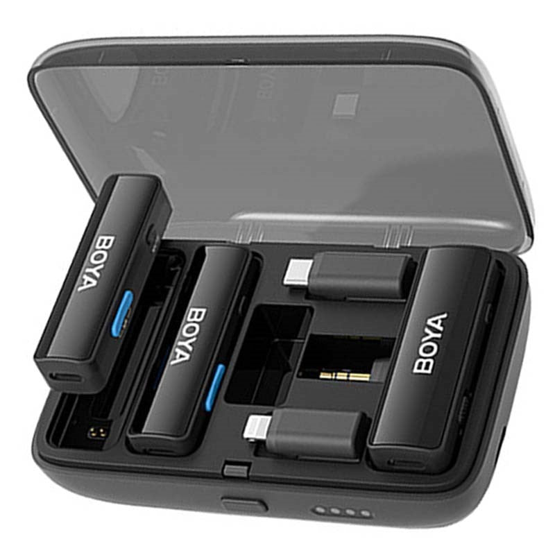 BOYA Microphone W-case with Lightning-Type C- 3.5mm connector