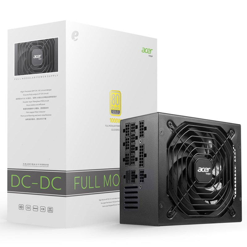 Acer AC-1000 1000Watt 80 Plus Gold Fully Modular ATX Gaming Power Supply