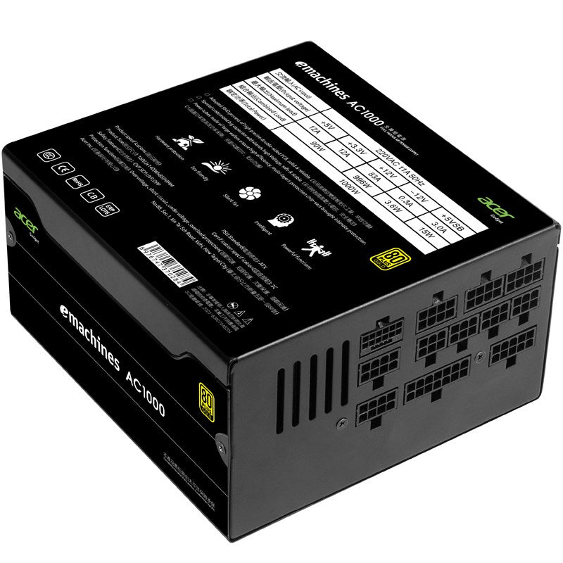 Acer AC-1000 1000Watt 80 Plus Gold Fully Modular ATX Gaming Power Supply