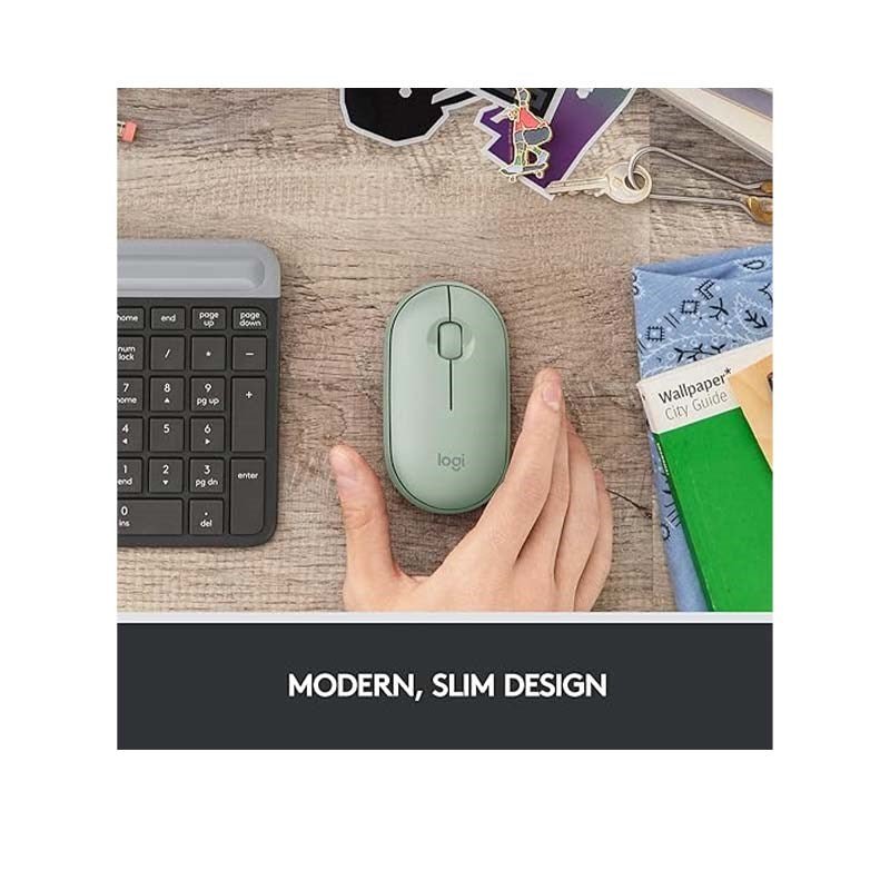 Logitech Pebble M350 Wireless / Bluetooth Mouse - Eucalyptus