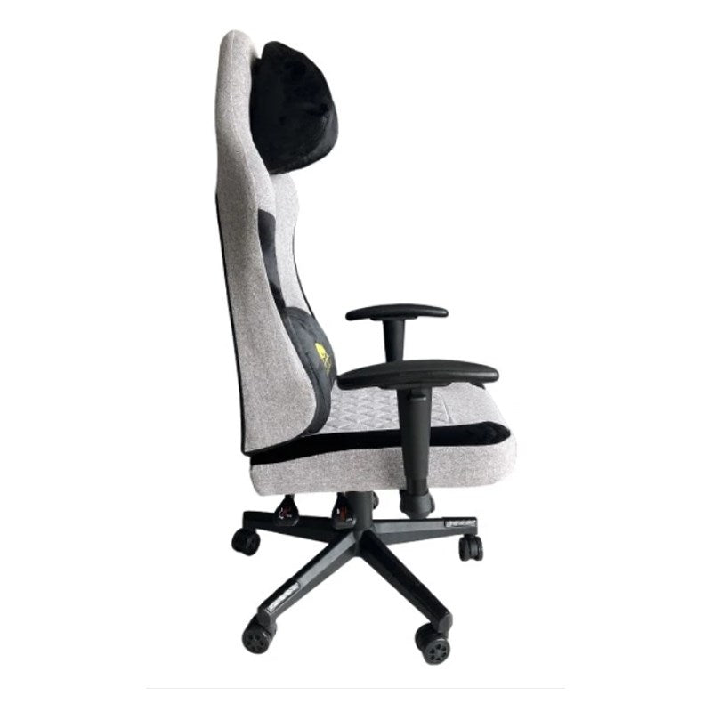 Black Bull Gaming Chair With Molded Headrest Up & Down - Fabric - Black/Grey