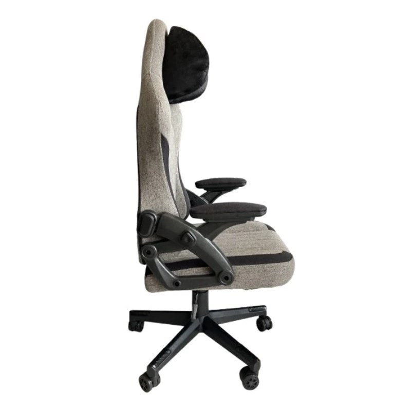 Black Bull Gaming Chair With Molded Headrest Up & Down - Fabric - Grey/Black