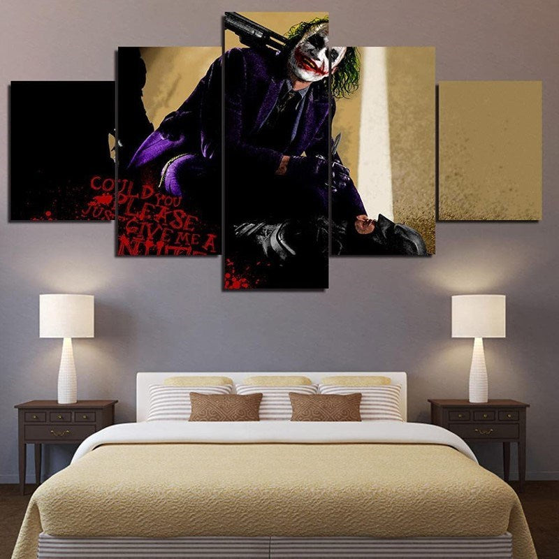 RGB LED Decor 5 In 1 Bundle Red Ivory & Joker Poster, Gamer Door Sign, Music Cubic Light and Corner 8W Floor Lamp
