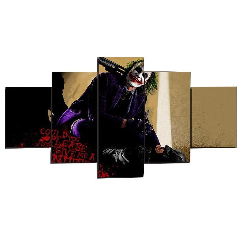 RGB LED Decor 5 In 1 Bundle Red Ivory & Joker Poster, Gamer Door Sign, Music Cubic Light and Corner 8W Floor Lamp