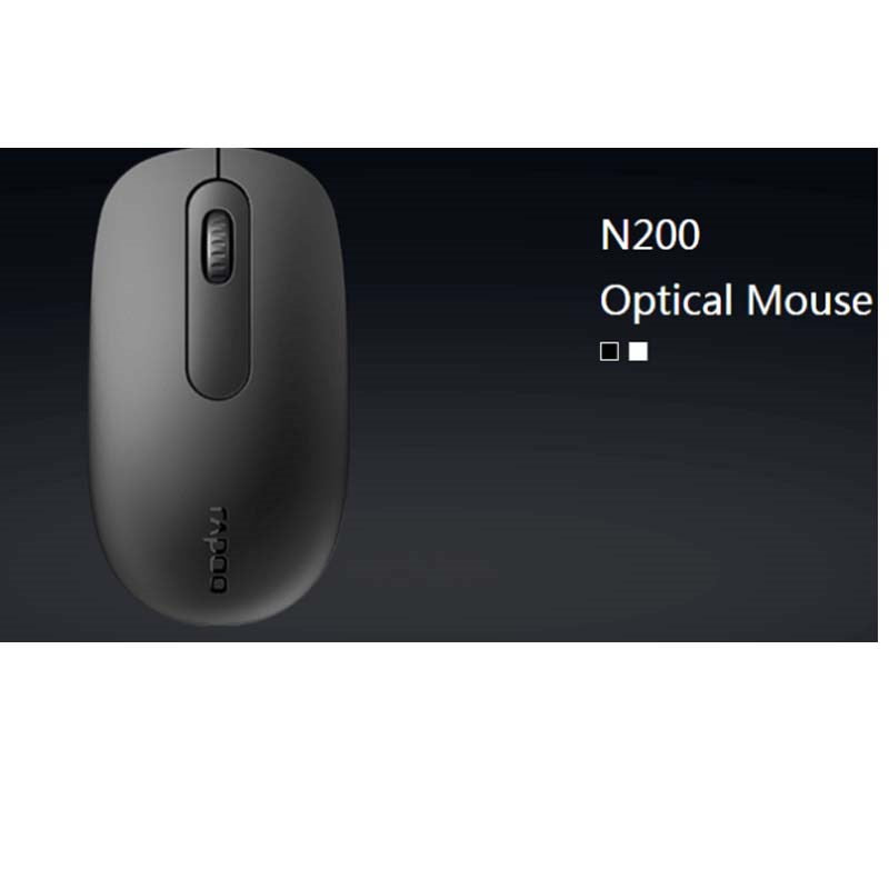 Rapoo N200 Wired Optical Mouse - Black