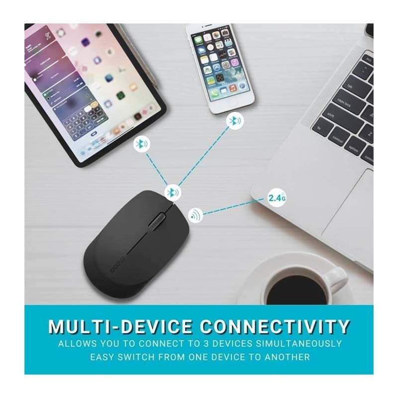 Rapoo M100 Silent Multi-mode Wireless Mouse - Dark Grey