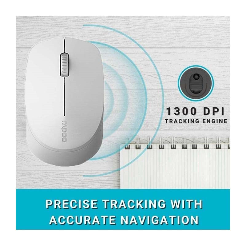 Rapoo M100 Silent Multi-mode Wireless Mouse - Light Grey