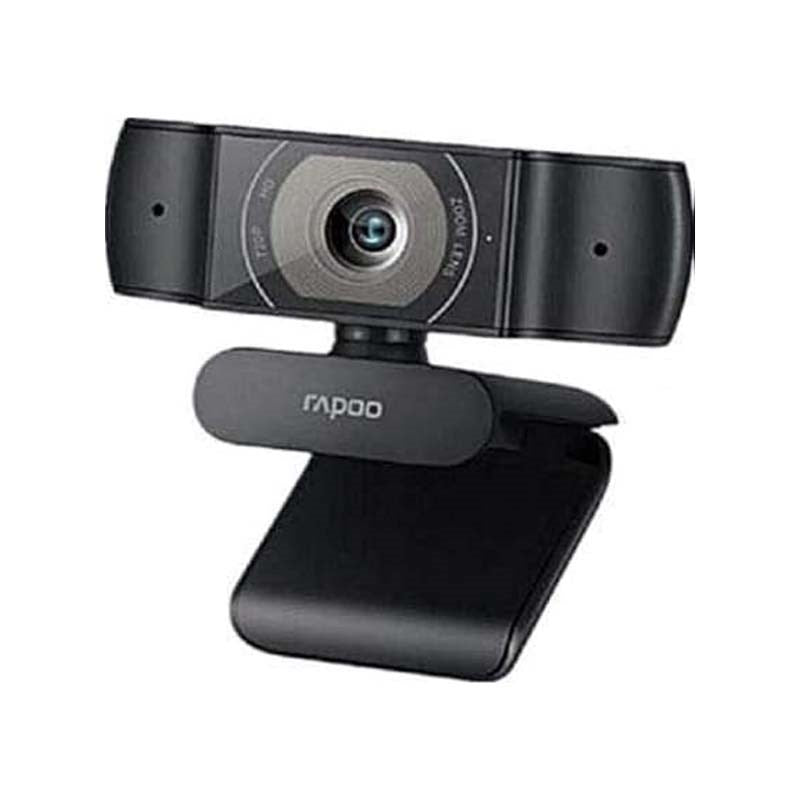 Rapoo C200 720p HD USB, 360° Horizontal, 100° Super Wide-Angle Webcam with Microphone for Live Broadcast Video Calling Conference - Black
