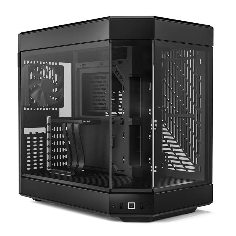 HYTE Y60 Panoramic Tempered Glass E-ATX Mid Tower Gaming Case with 3 Fans - Pitch Black