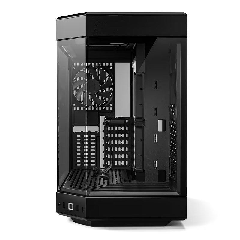 HYTE Y60 Panoramic Tempered Glass E-ATX Mid Tower Gaming Case with 3 Fans - Pitch Black