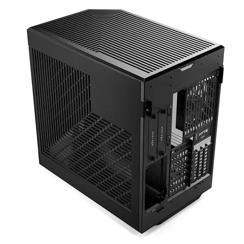 HYTE Y60 Panoramic Tempered Glass E-ATX Mid Tower Gaming Case with 3 Fans - Pitch Black