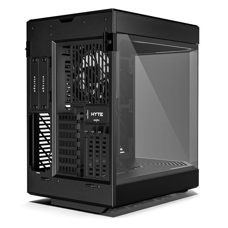 HYTE Y60 Panoramic Tempered Glass E-ATX Mid Tower Gaming Case with 3 Fans - Pitch Black